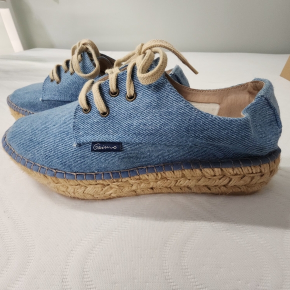Gaimo Shoes - Gaimo Blue Espadrille Lace Up Canvas Shoes made in Spain NWOT